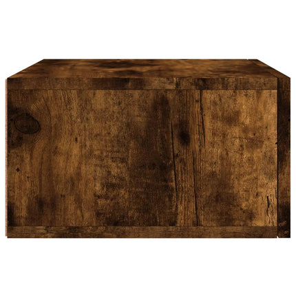 væghængt sengebord 35x35x20 cm røget egetræsfarve