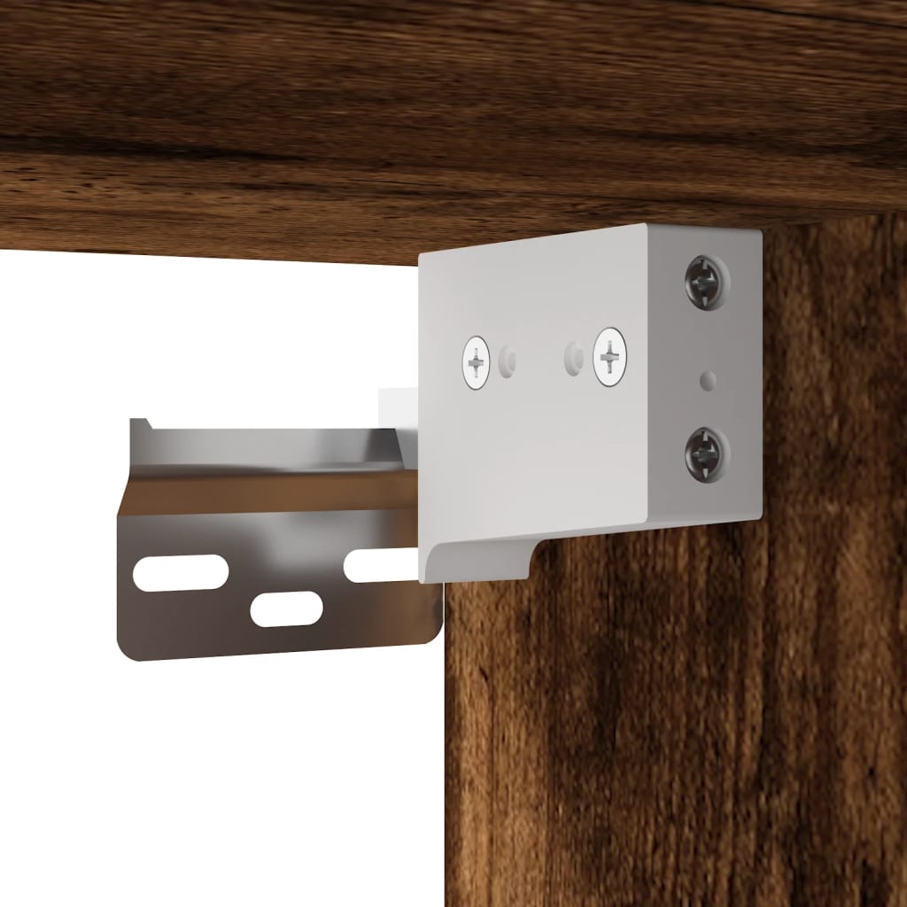 væghængt sengebord 35x35x20 cm røget egetræsfarve