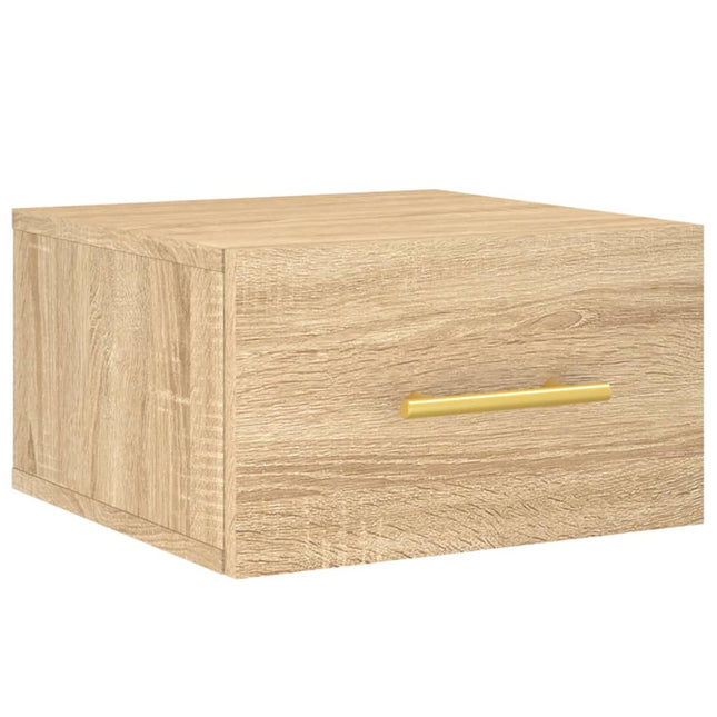 væghængt sengebord 35x35x20 cm sonoma-eg