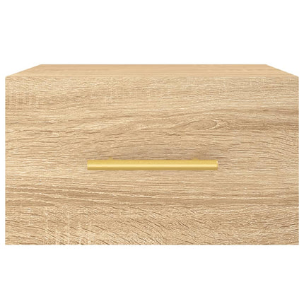 væghængt sengebord 35x35x20 cm sonoma-eg