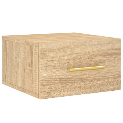 væghængte sengeborde 2 stk. 35x35x20 cm sonoma-eg