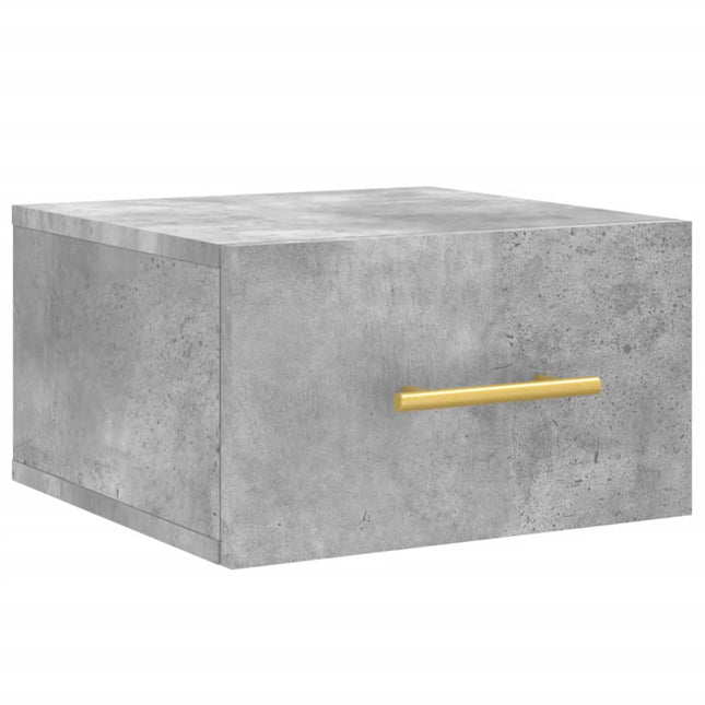 væghængt sengebord 35x35x20 cm betongrå
