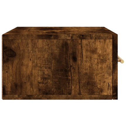 væghængt sengebord 35x35x20 cm røget egetræsfarve