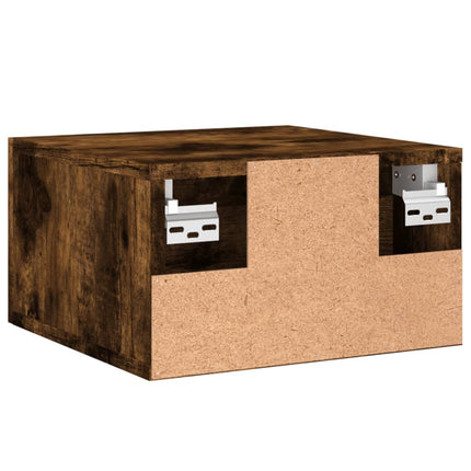 væghængt sengebord 35x35x20 cm røget egetræsfarve