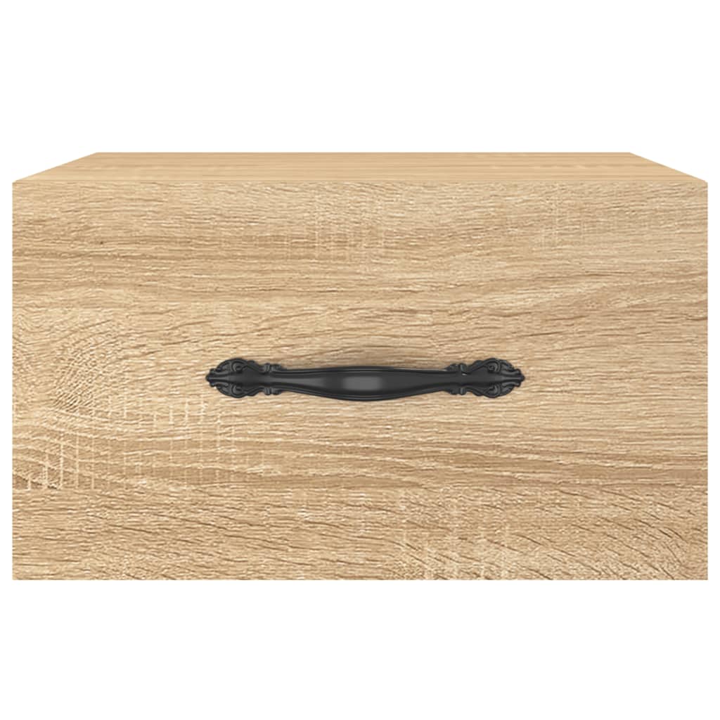 væghængte sengeborde 2 stk. 35x35x20 cm sonoma-eg