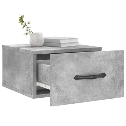 væghængt sengebord 35x35x20 cm betongrå
