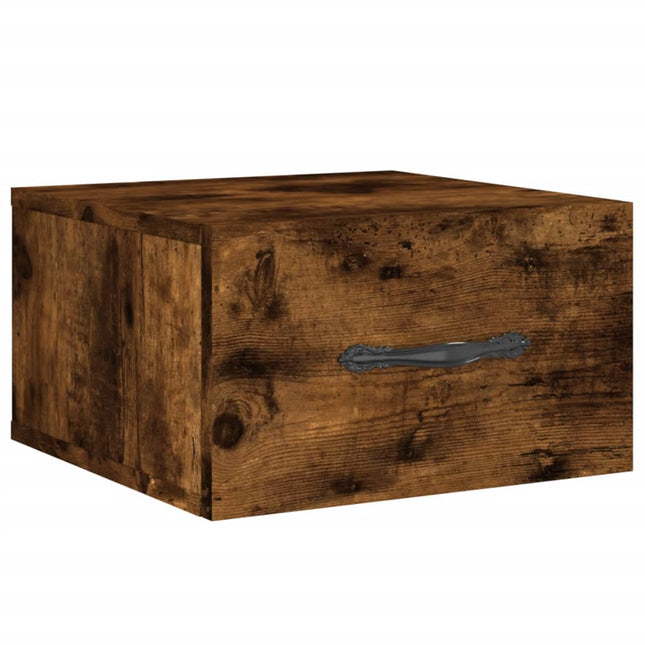 væghængt sengebord 35x35x20 cm røget egetræsfarve