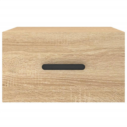 væghængte sengeborde 2 stk. 35x35x20 cm sonoma-eg