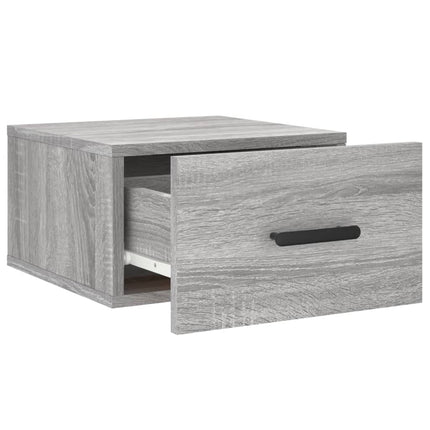 væghængt sengebord 35x35x20 cm grå sonoma-eg