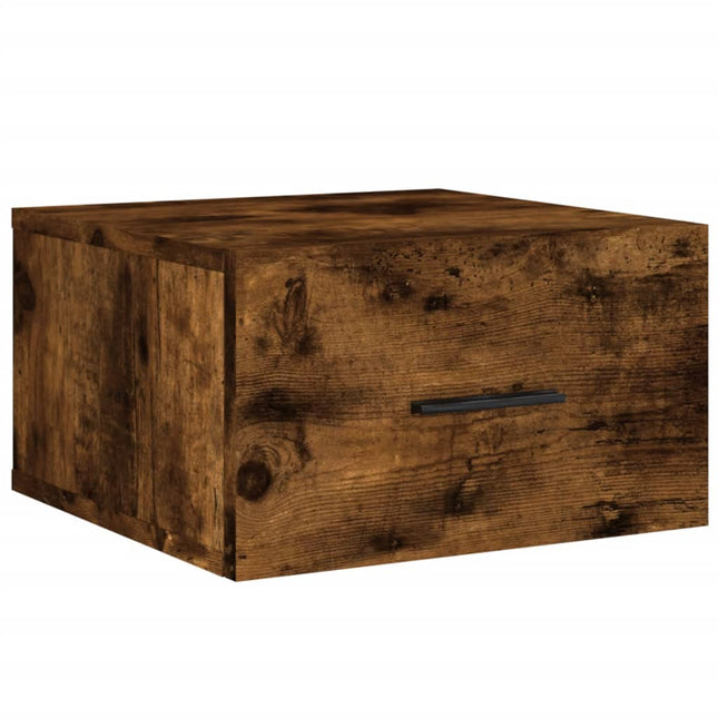 væghængt sengebord 35x35x20 cm røget egetræsfarve