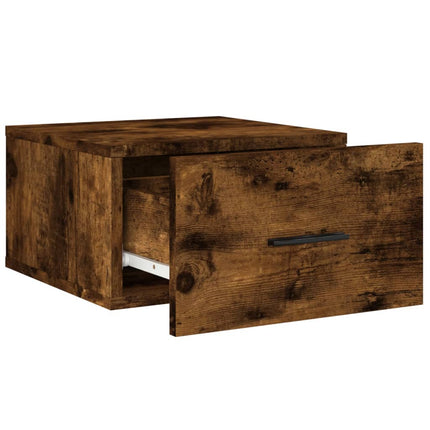 væghængt sengebord 35x35x20 cm røget egetræsfarve