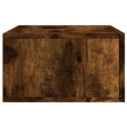 væghængt sengebord 35x35x20 cm røget egetræsfarve