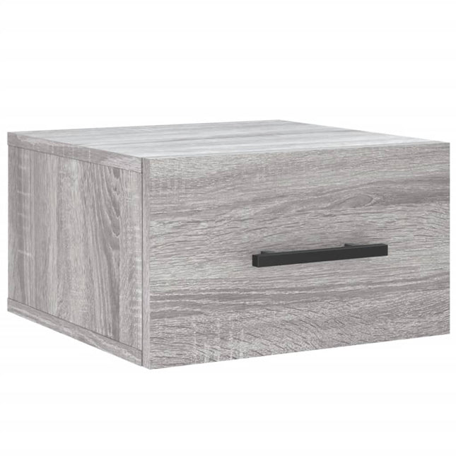 væghængt sengebord 35x35x20 cm grå sonoma-eg