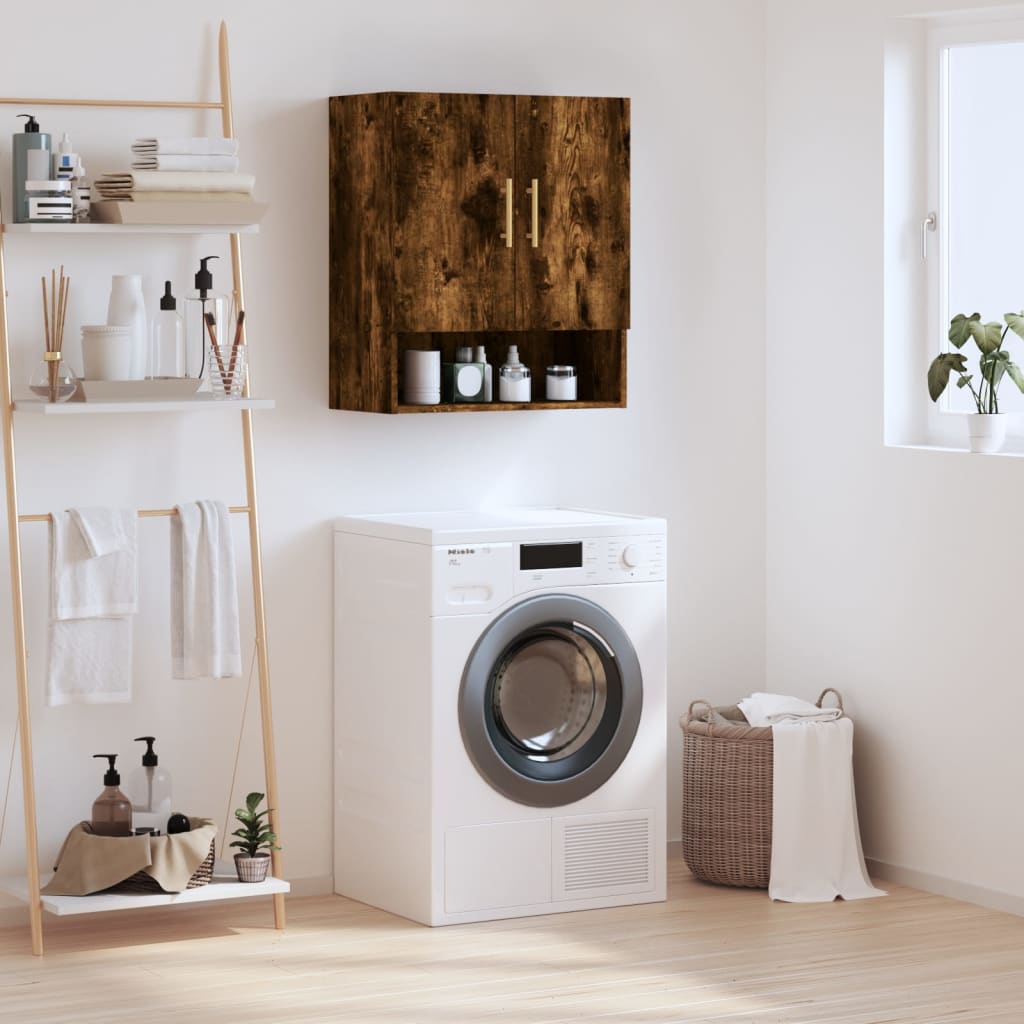 vægskab 60x31x70 cm konstrueret træ røget egetræsfarve