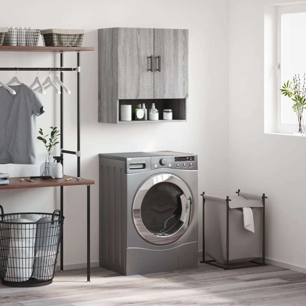 vægskab 60x31x70 cm konstrueret træ grå sonoma-eg