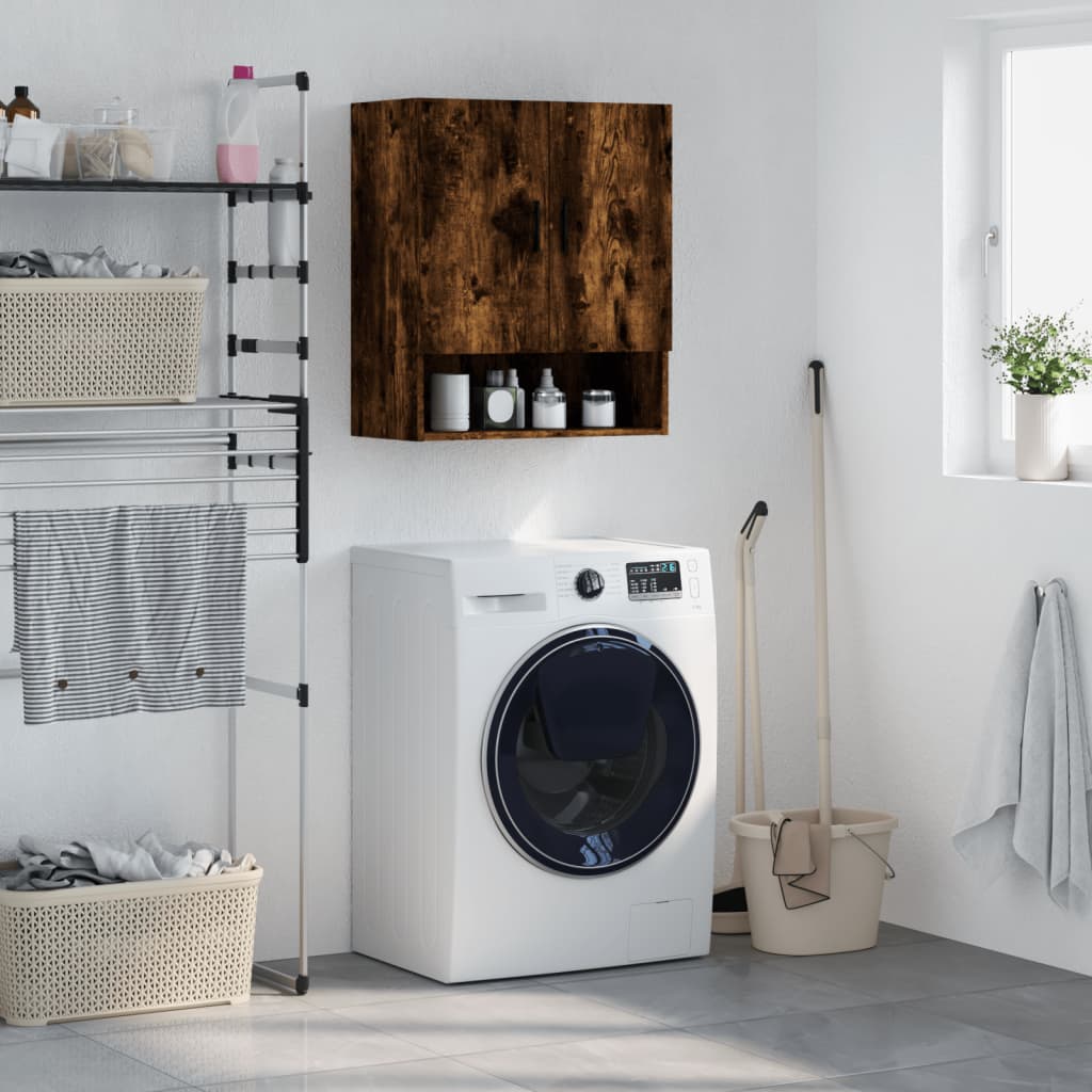 vægskab 60x31x70 cm konstrueret træ røget egetræsfarve