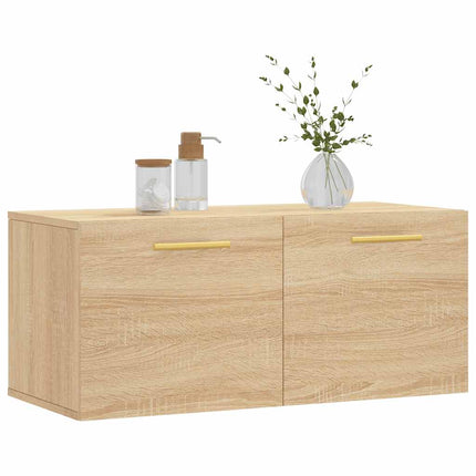 vægskab 80x36,5x35 cm konstrueret træ sonoma-eg