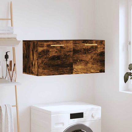 vægskab 80x36,5x35 cm konstrueret træ røget egetræsfarve