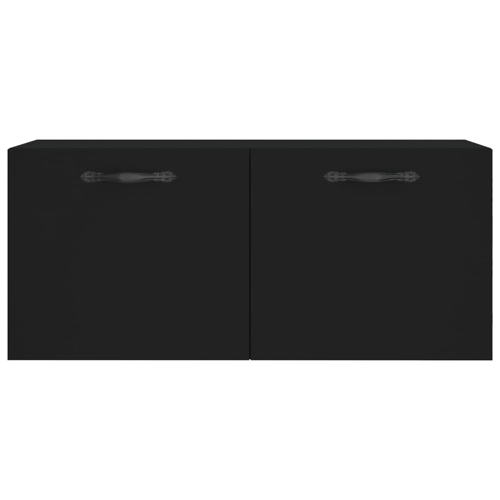 vægskab 80x36,5x35 cm konstrueret træ sort