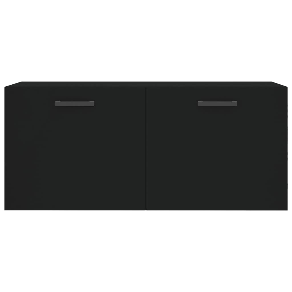 vægskab 80x36,5x35 cm konstrueret træ sort