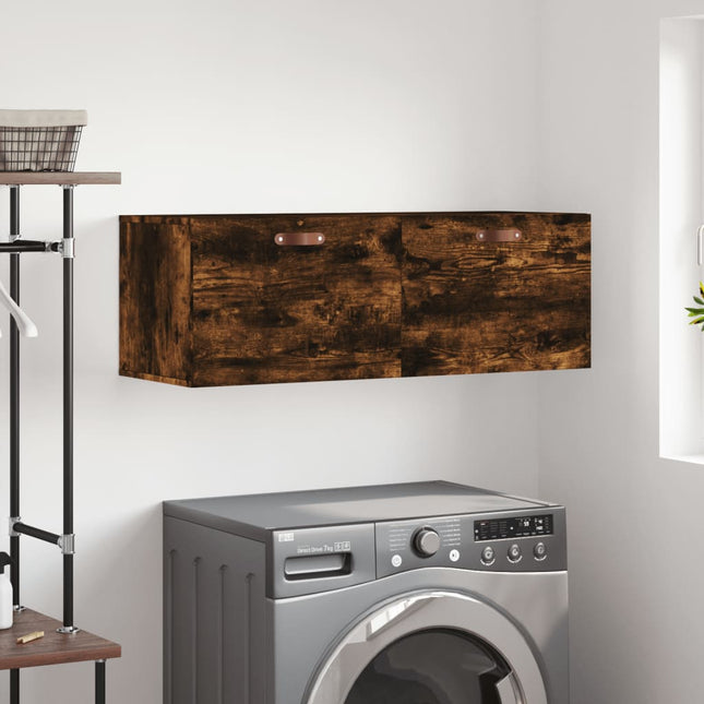vægskab 100x36,5x35 cm konstrueret træ røget sonoma-eg