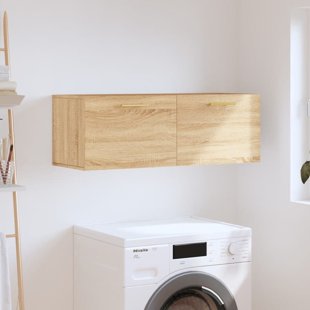 vægskab 100x36,5x35 cm konstrueret træ sonoma-eg