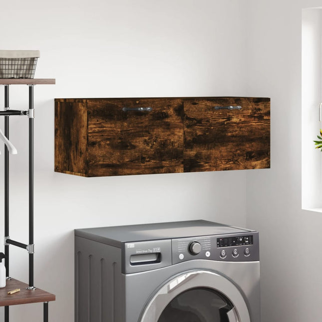 vægskab 100x36,5x35 cm konstrueret træ røget sonoma-eg