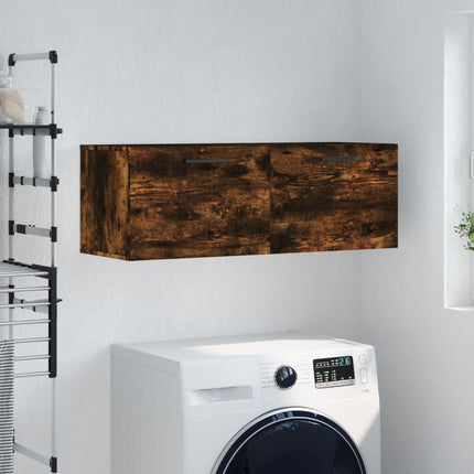 vægskab 100x36,5x35 cm konstrueret træ røget sonoma-eg