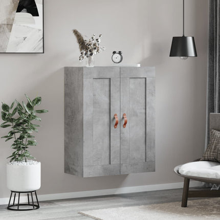 vægskab 69,5x34x90 cm konstrueret træ betongrå