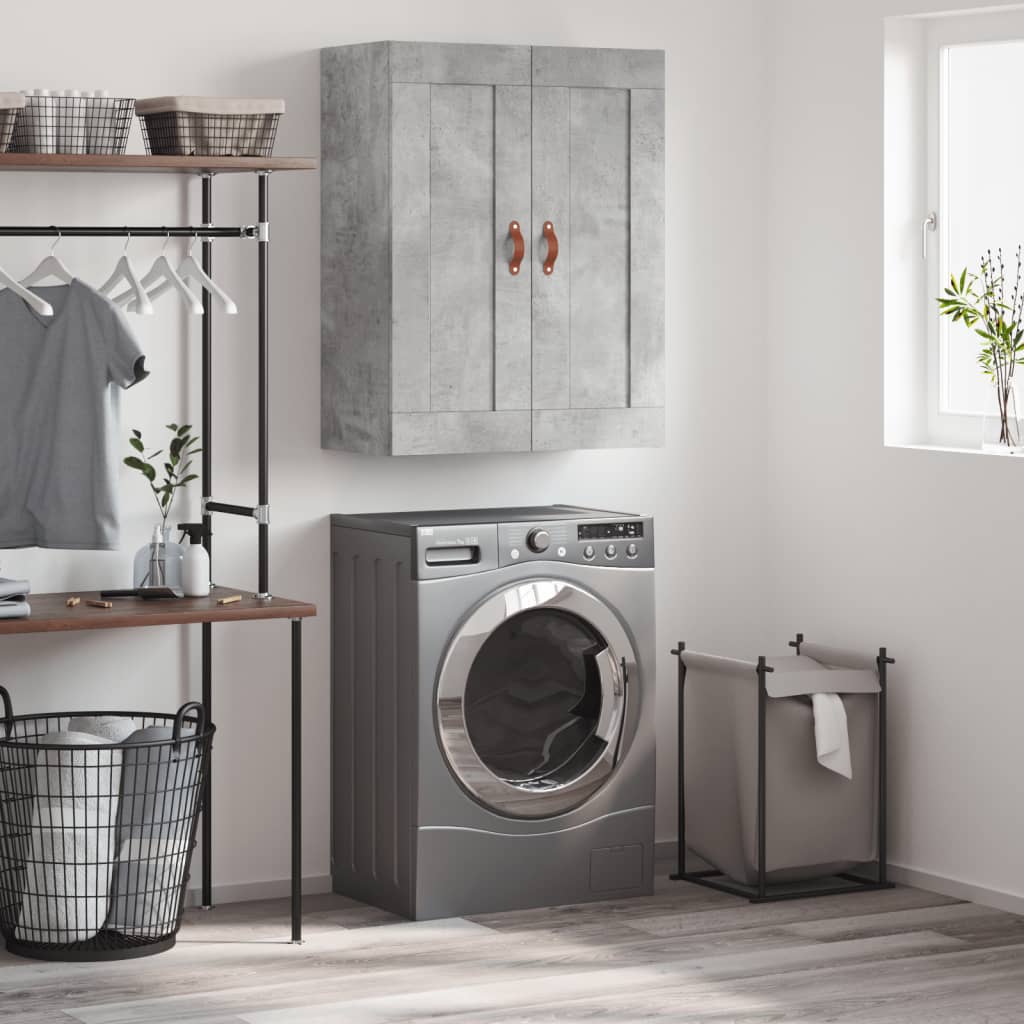 vægskab 69,5x34x90 cm konstrueret træ betongrå