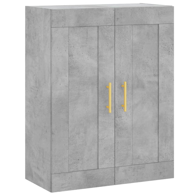 vægskab 69,5x34x90 cm konstrueret træ betongrå