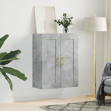vægskab 69,5x34x90 cm konstrueret træ betongrå