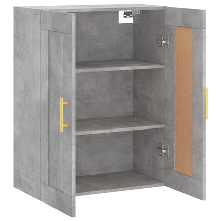 vægskab 69,5x34x90 cm konstrueret træ betongrå