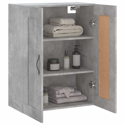 vægskab 69,5x34x90 cm konstrueret træ betongrå