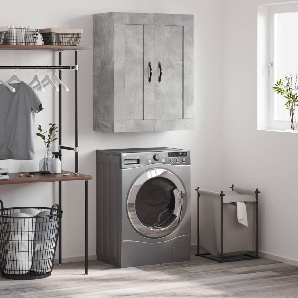 vægskab 69,5x34x90 cm konstrueret træ betongrå