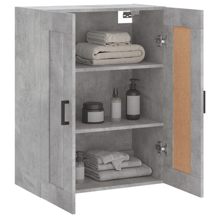 vægskab 69,5x34x90 cm konstrueret træ betongrå