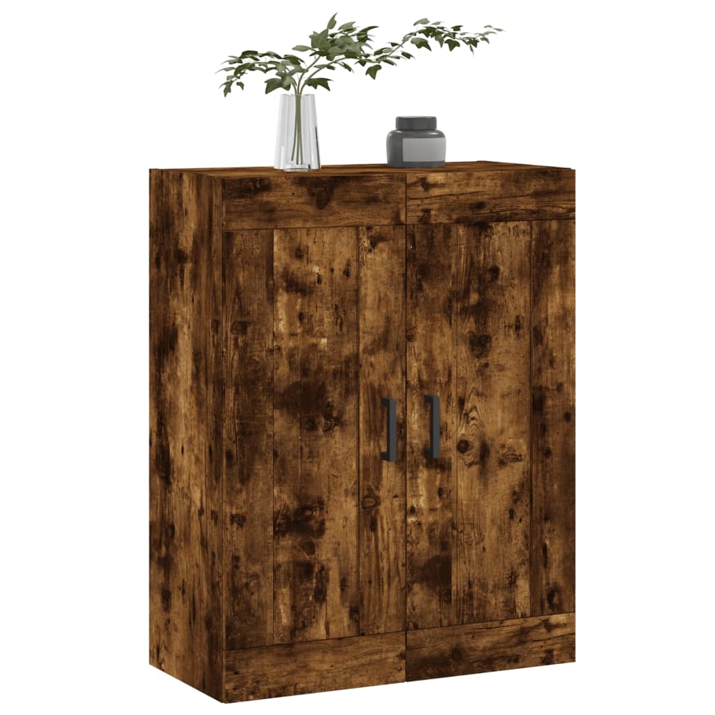 vægskab 69,5x34x90 cm konstrueret træ røget sonoma-eg