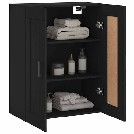 vægskab 69,5x34x90 cm konstrueret træ sort