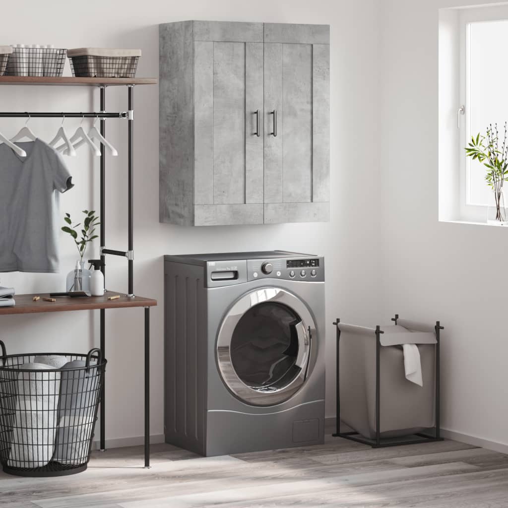 vægskab 69,5x34x90 cm konstrueret træ betongrå