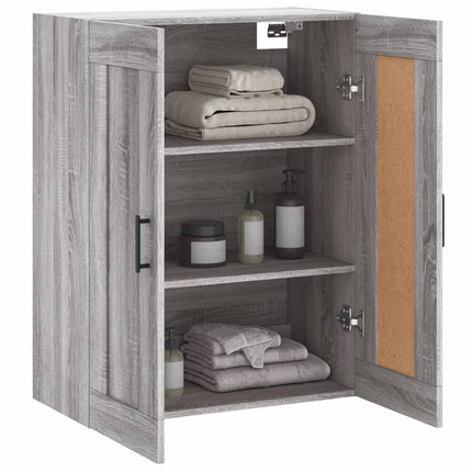 vægskab 69,5x34x90 cm konstrueret træ grå sonoma-eg
