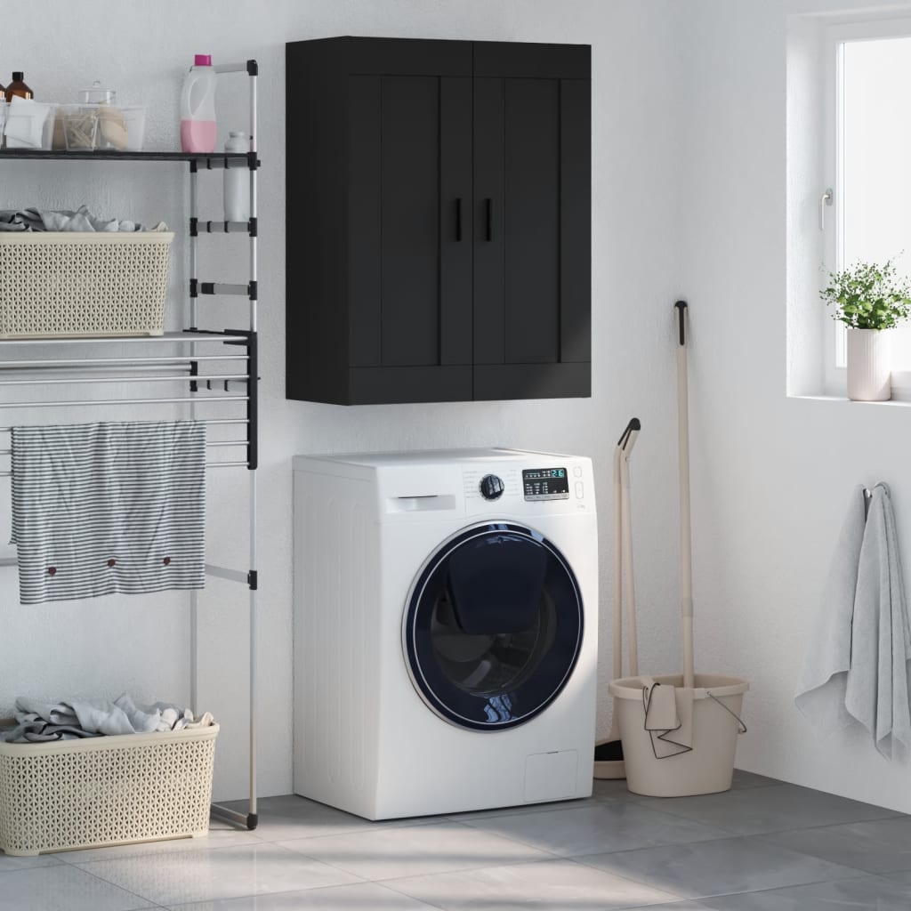 vægskab 69,5x34x90 cm konstrueret træ sort