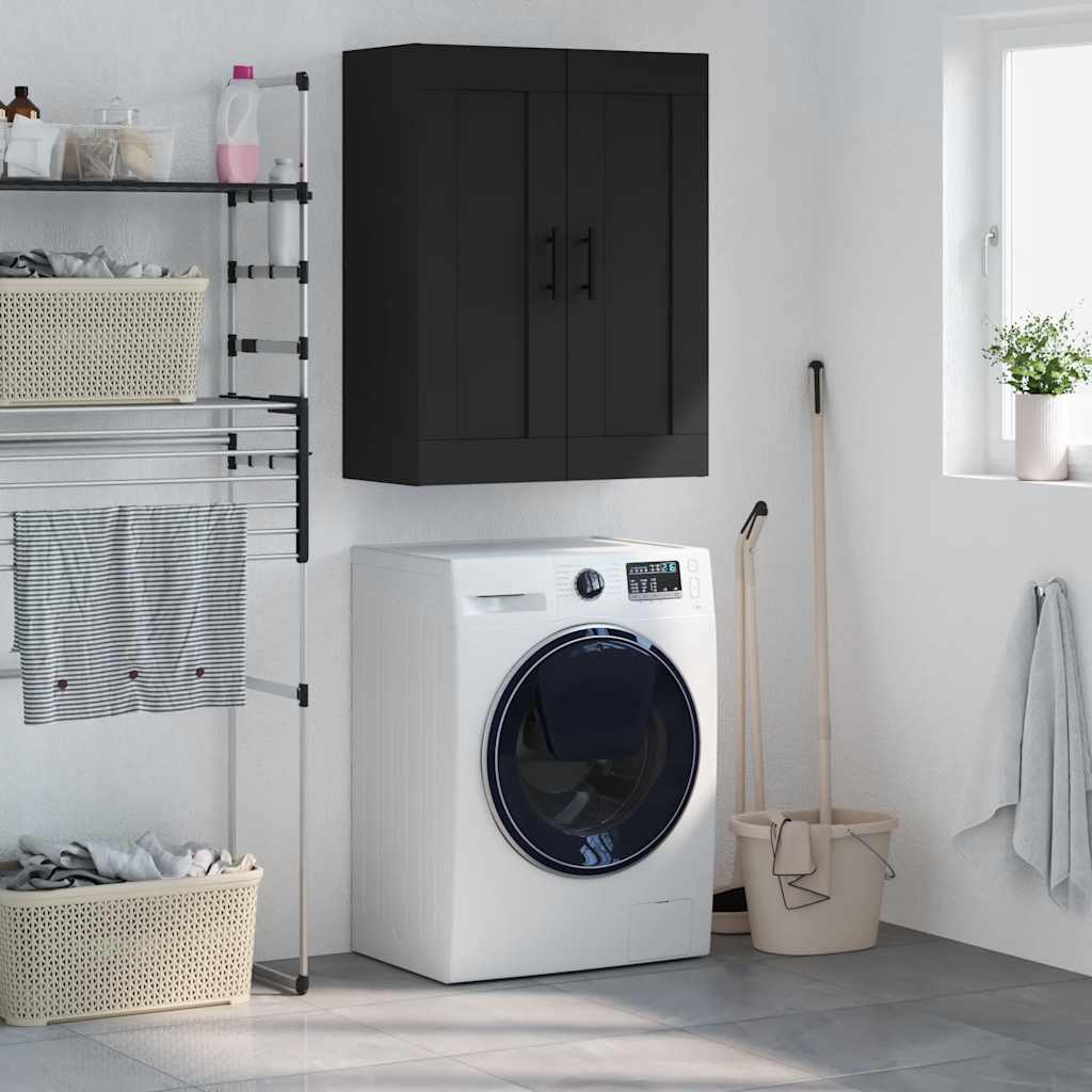 vægskab 69,5x34x90 cm konstrueret træ sort