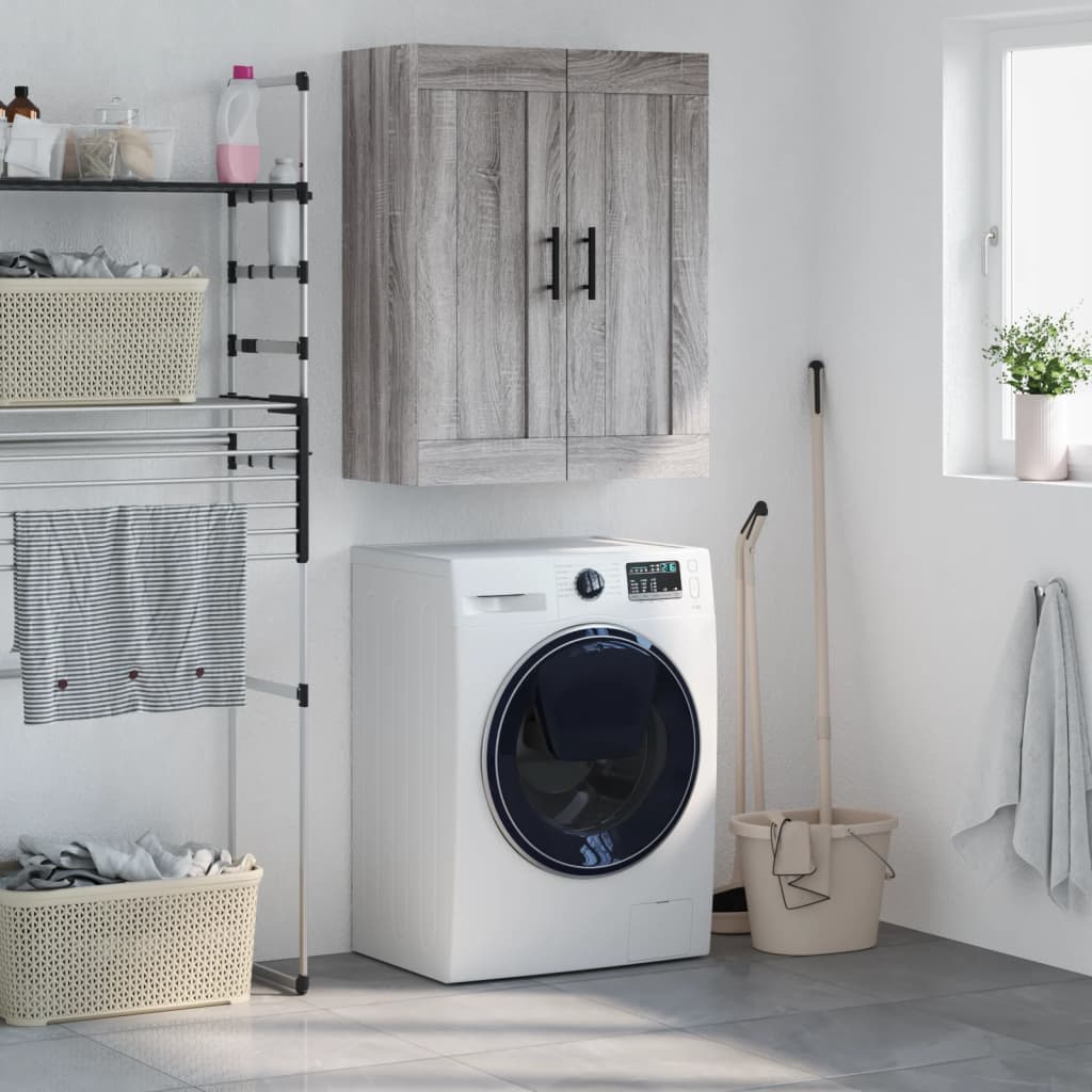 vægskab 69,5x34x90 cm konstrueret træ grå sonoma-eg