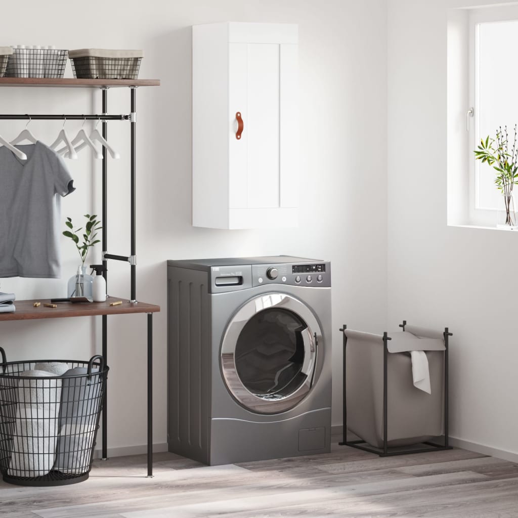 vægskab 34,5x34x90 cm konstrueret træ hvid