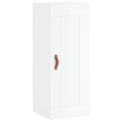 vægskab 34,5x34x90 cm konstrueret træ hvid højglans