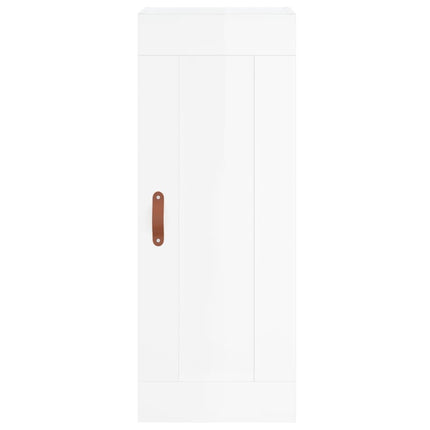 vægskab 34,5x34x90 cm konstrueret træ hvid højglans
