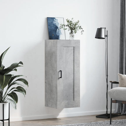 vægskab 34,5x34x90 cm konstrueret træ betongrå
