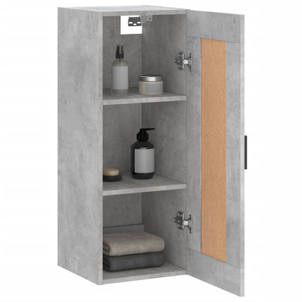 vægskab 34,5x34x90 cm konstrueret træ betongrå