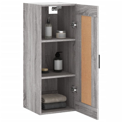 vægskab 34,5x34x90 cm konstrueret træ grå sonoma-eg