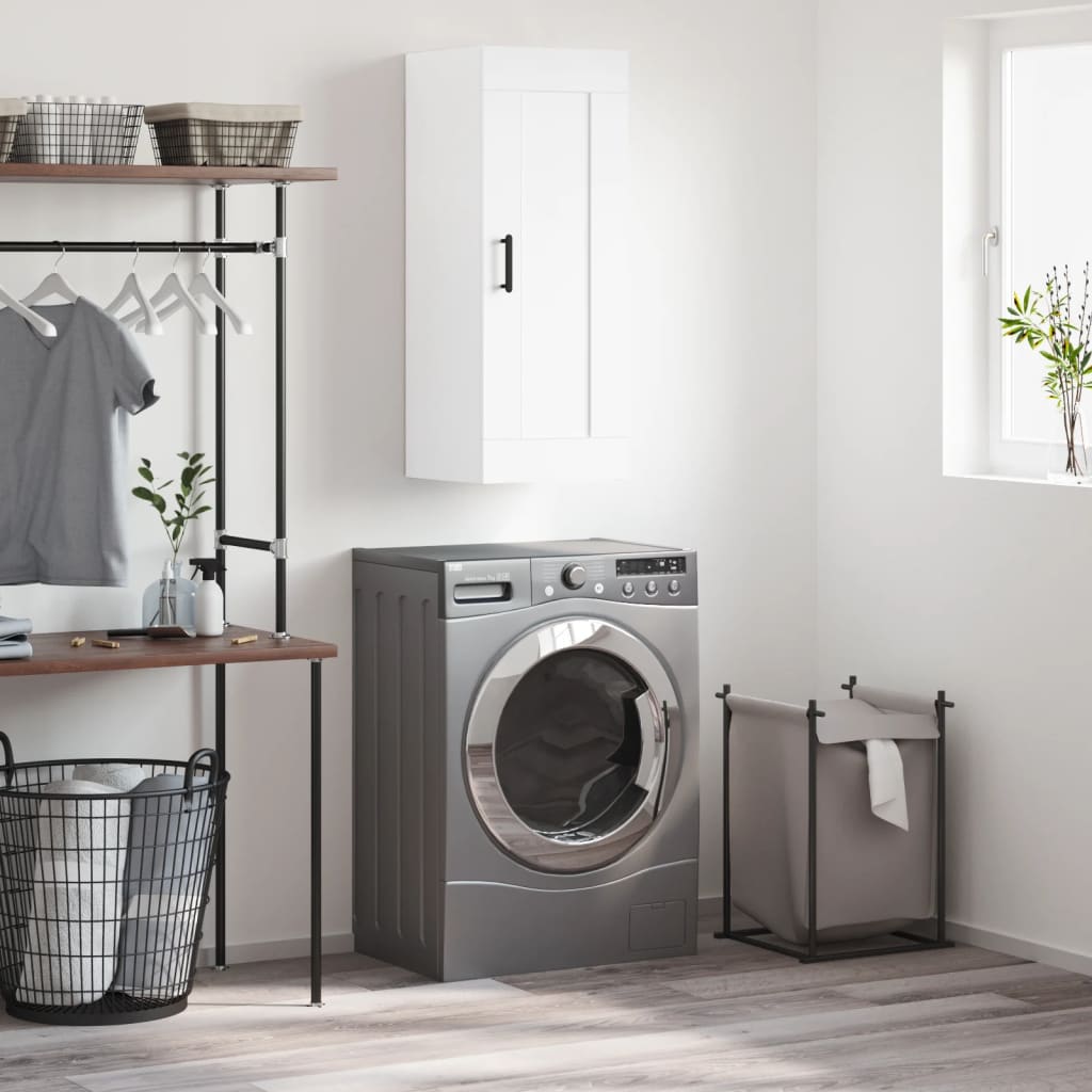 vægskab 34,5x34x90 cm konstrueret træ hvid